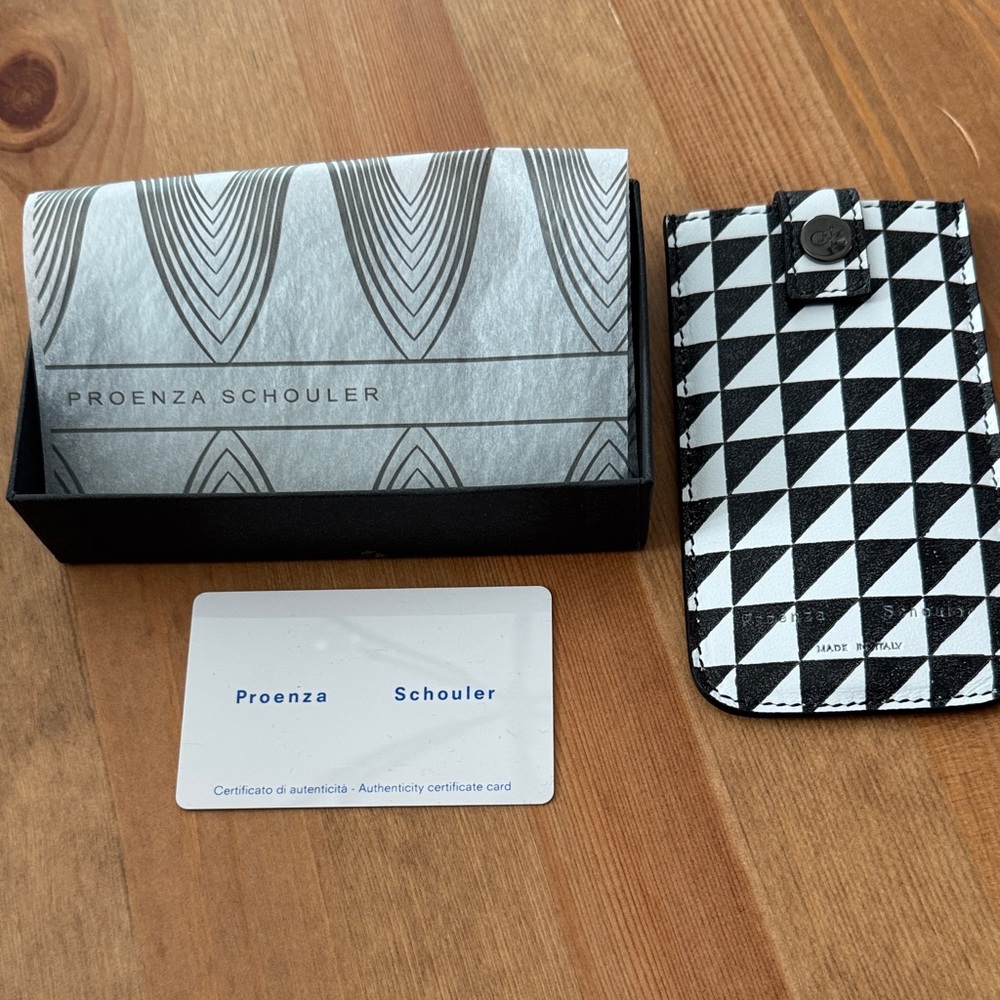 New! Proenza Schouler Geometric Black and White Phone Case with COA